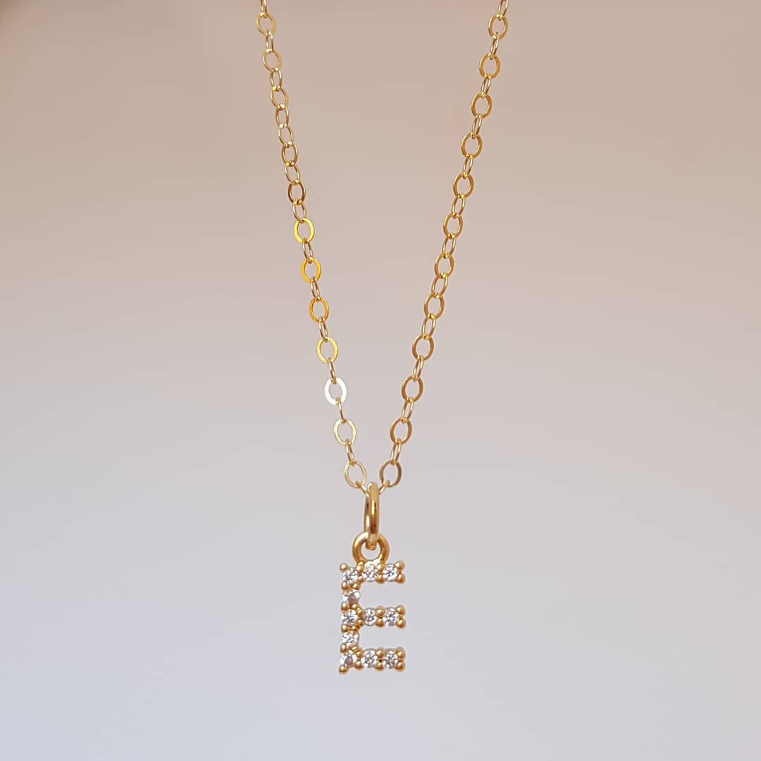 Mini Initial Shiny Letter Necklace