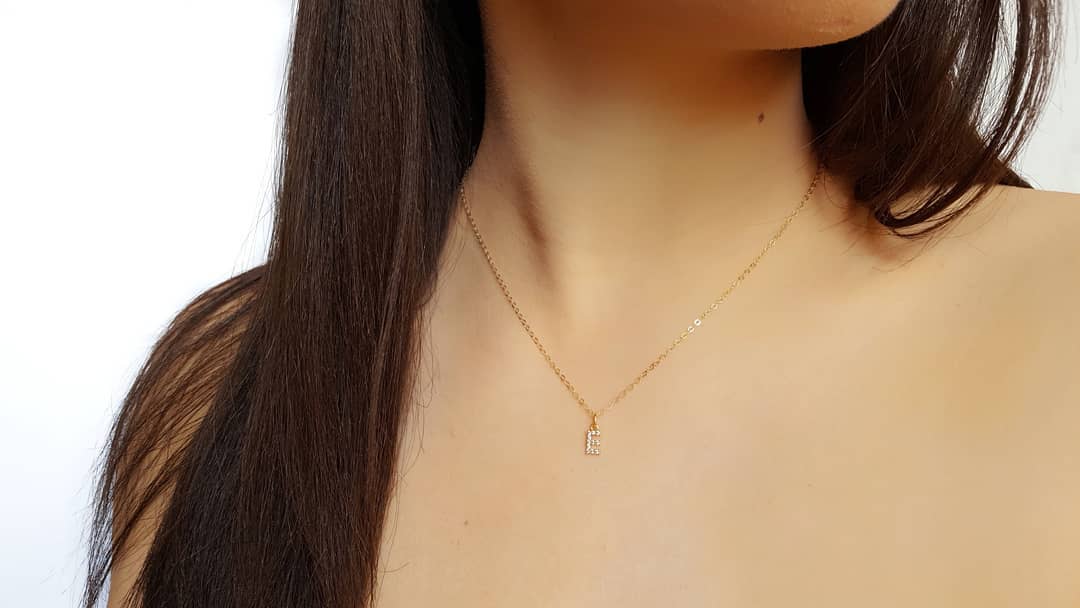 Mini Initial Shiny Letter Necklace