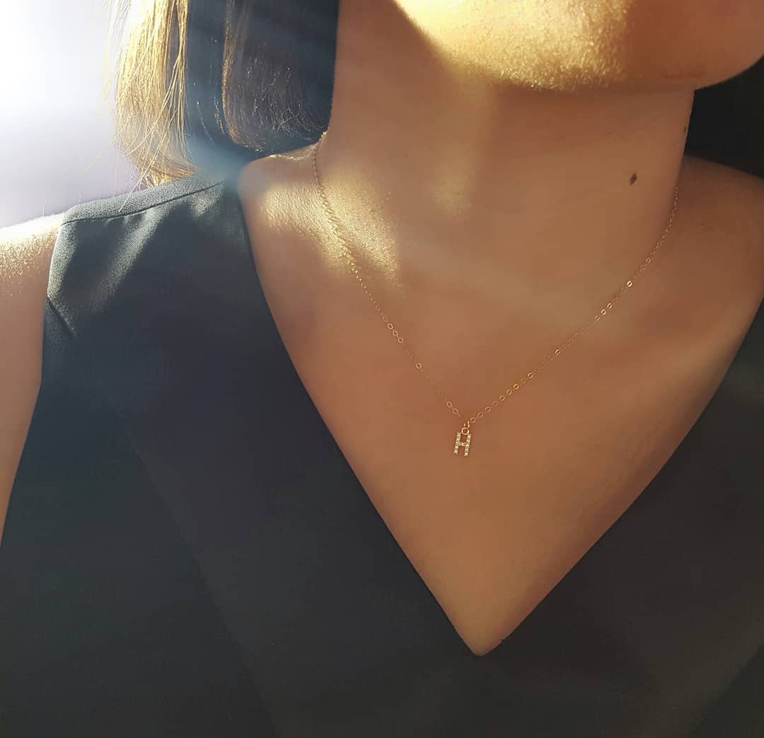 Mini Initial Shiny Letter Necklace
