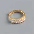 Square Crystal Huggie Hoop Earrings