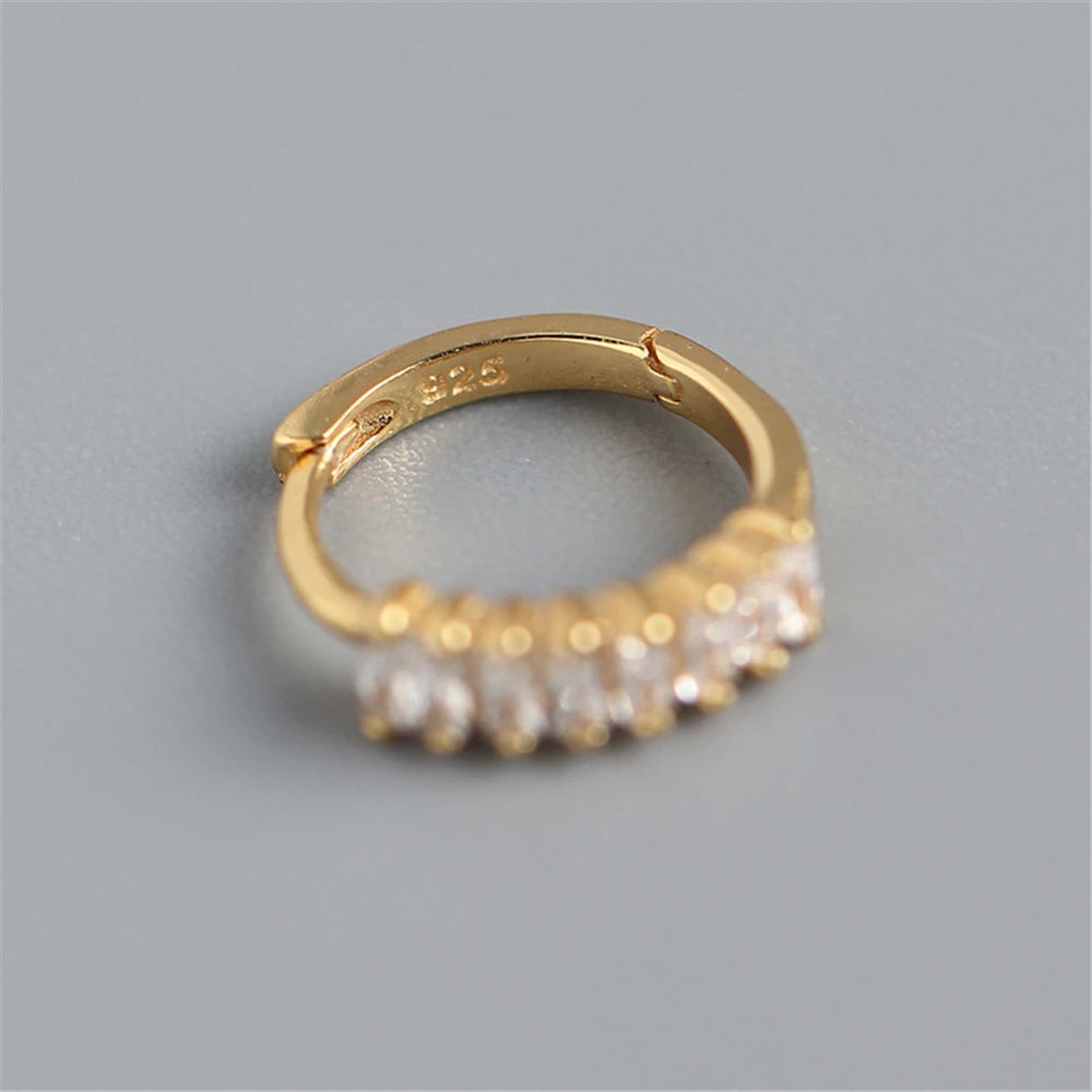 Square Crystal Huggie Hoop Earrings