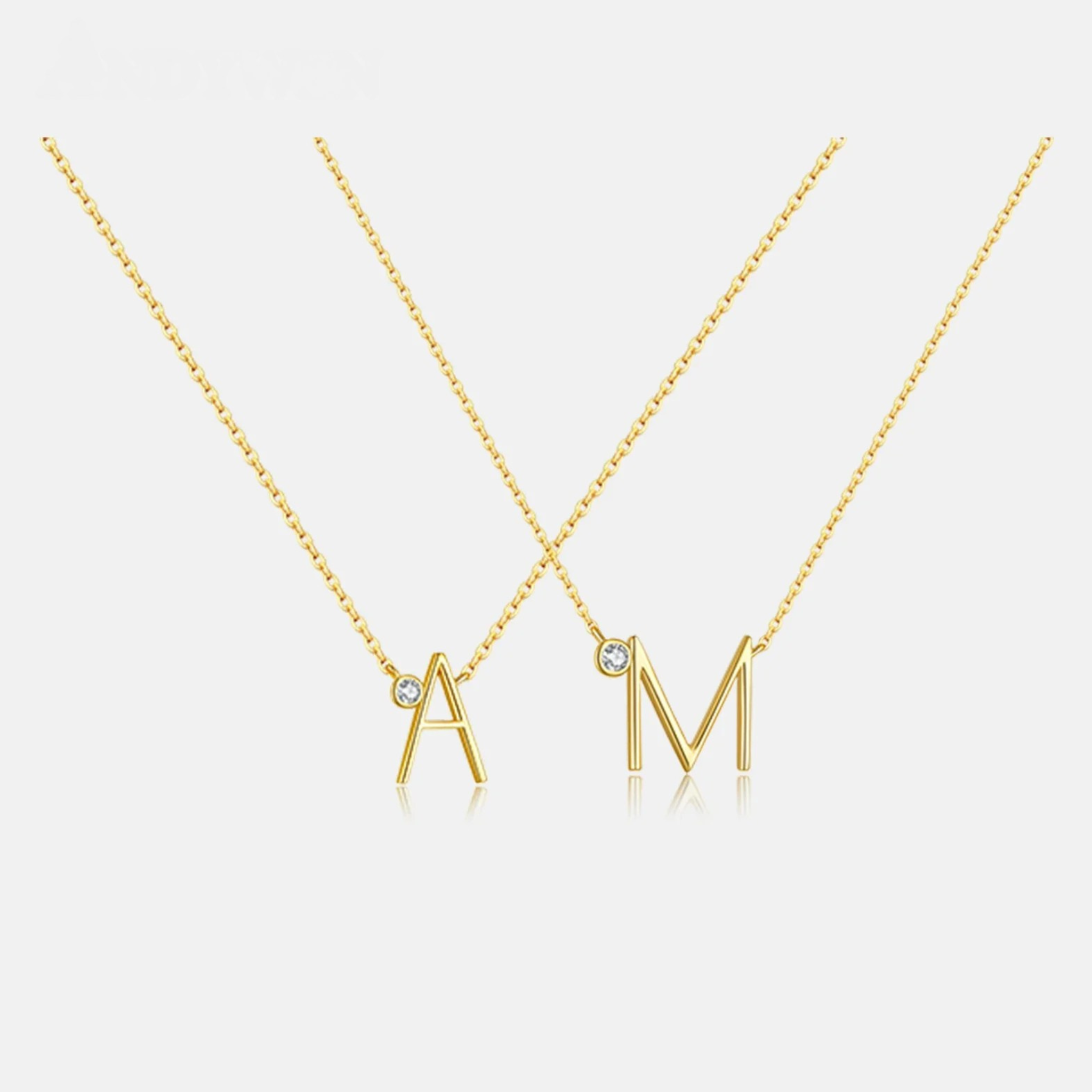 Initial Letter And Shiny Dot Necklace