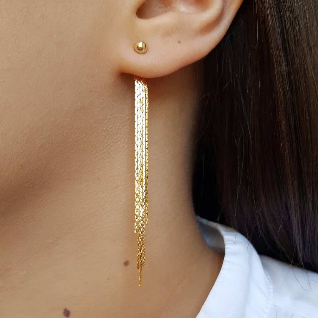 Tassel Ear Jacket Earrings