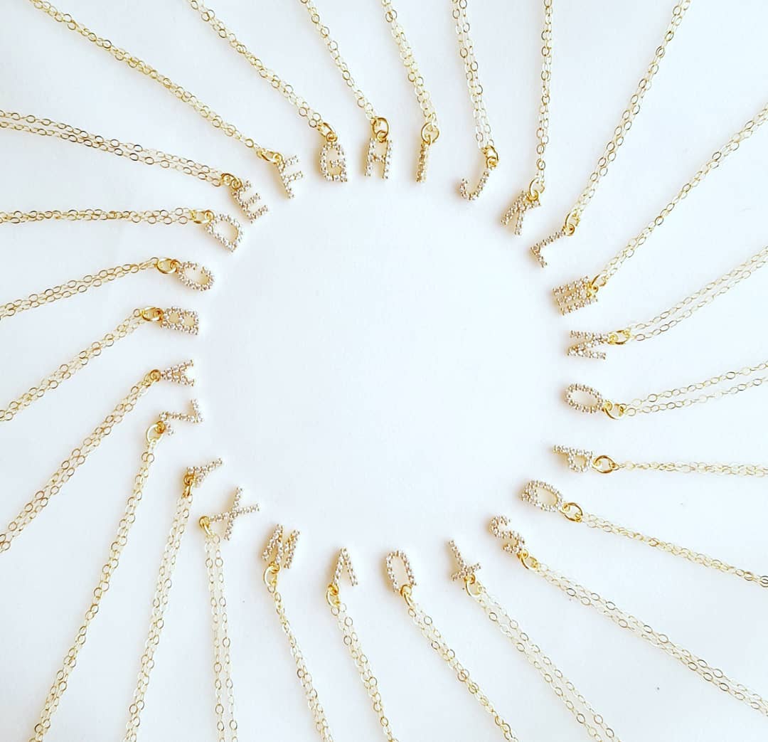 Mini Initial Shiny Letter Necklace