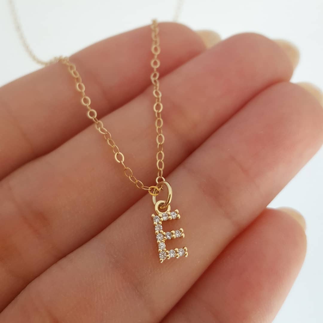 Mini Initial Shiny Letter Necklace