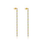 Geometric Crystal Long Drop Earrings