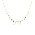 Square Rainbow Rain Necklace