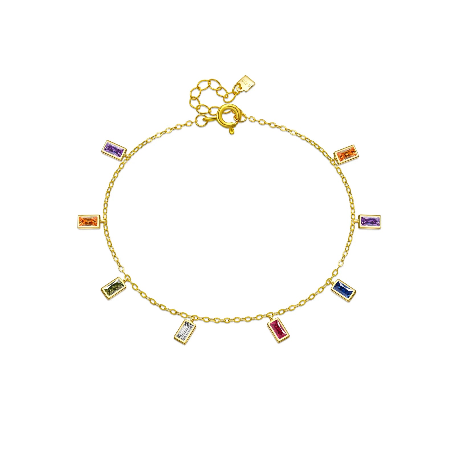 Square Rainbow Rain Necklace
