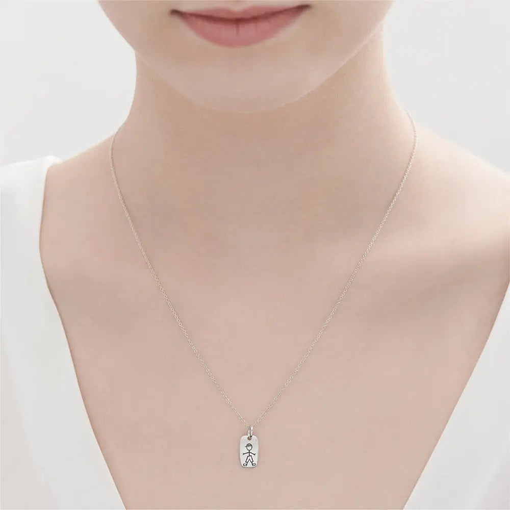 Motif Boy Girl Pendant Necklace