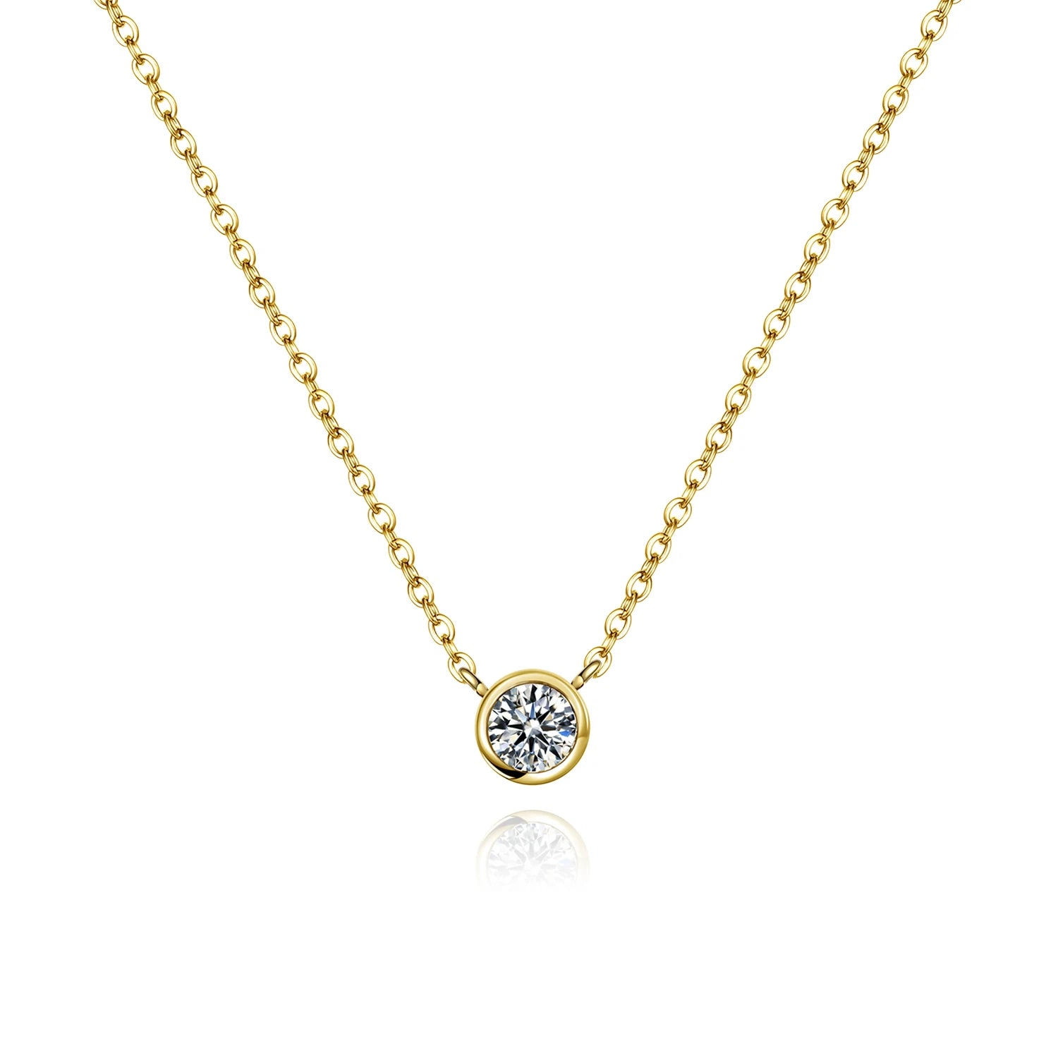 Solitaire 4mm Cubic Zirconia Pendant Necklace