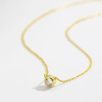 Solitaire 4mm Cubic Zirconia Pendant Necklace