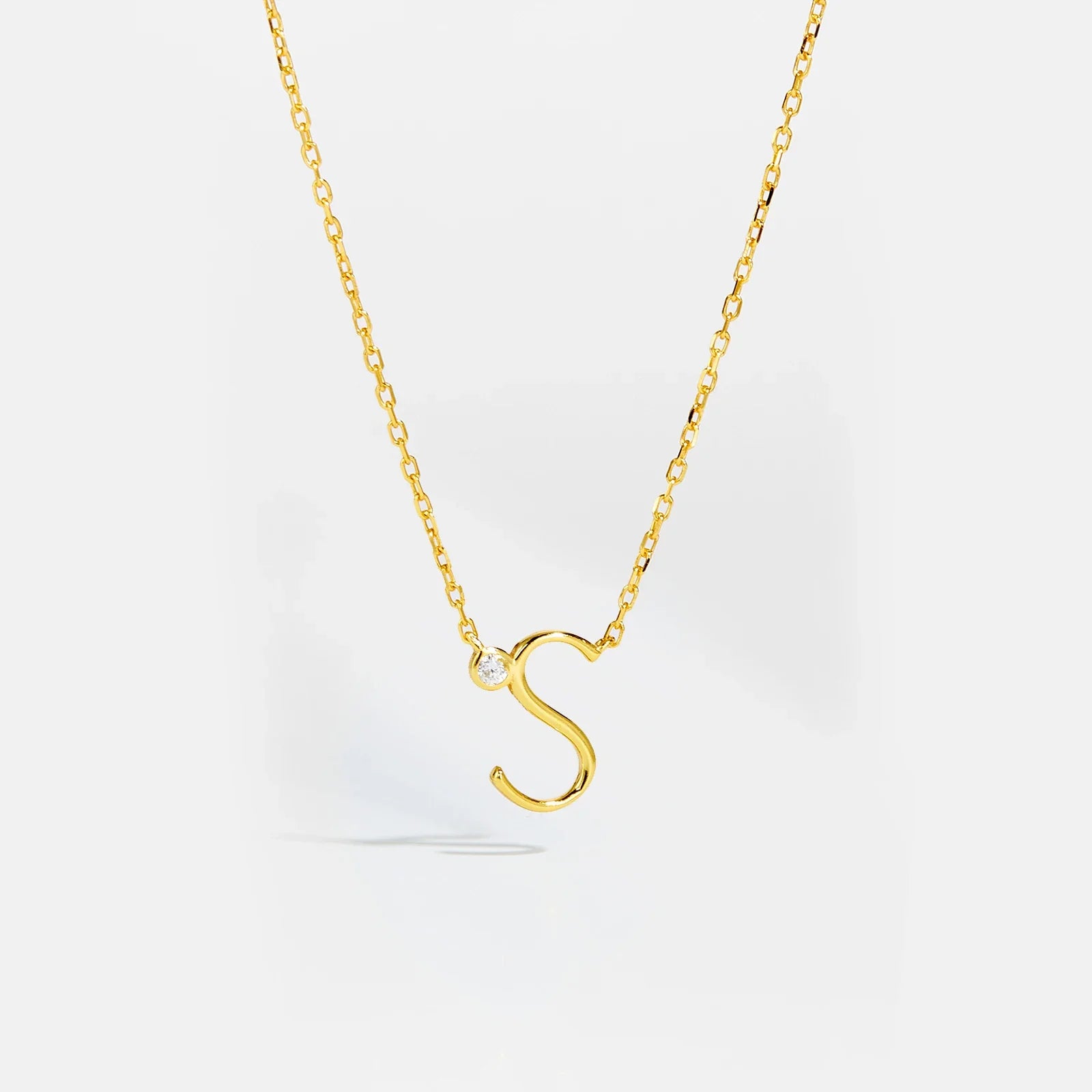 Initial Letter And Shiny Dot Necklace