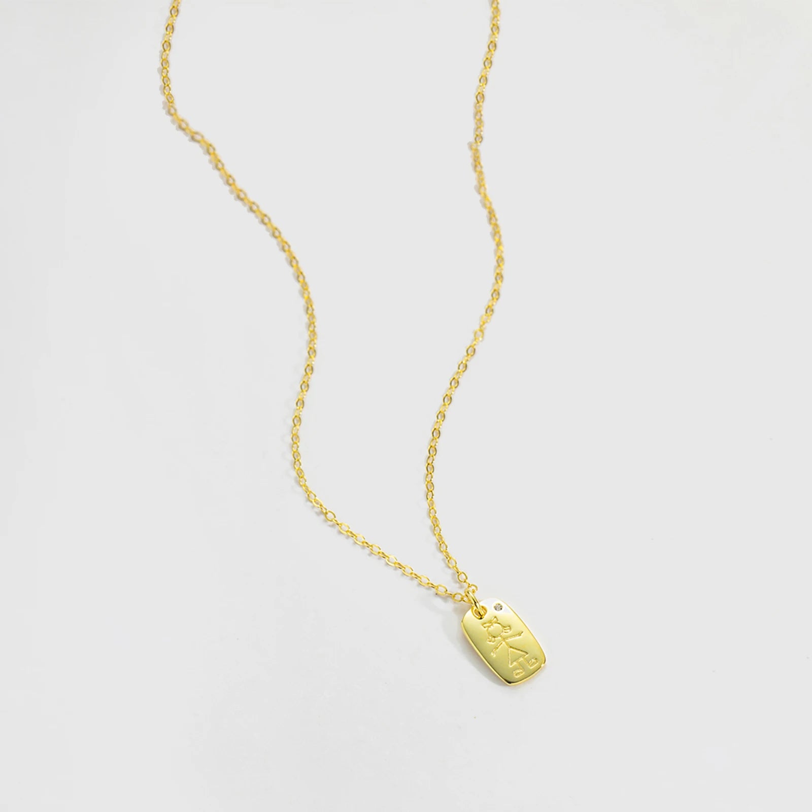 Motif Boy Girl Pendant Necklace