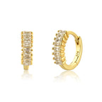 Square Crystal Huggie Hoop Earrings