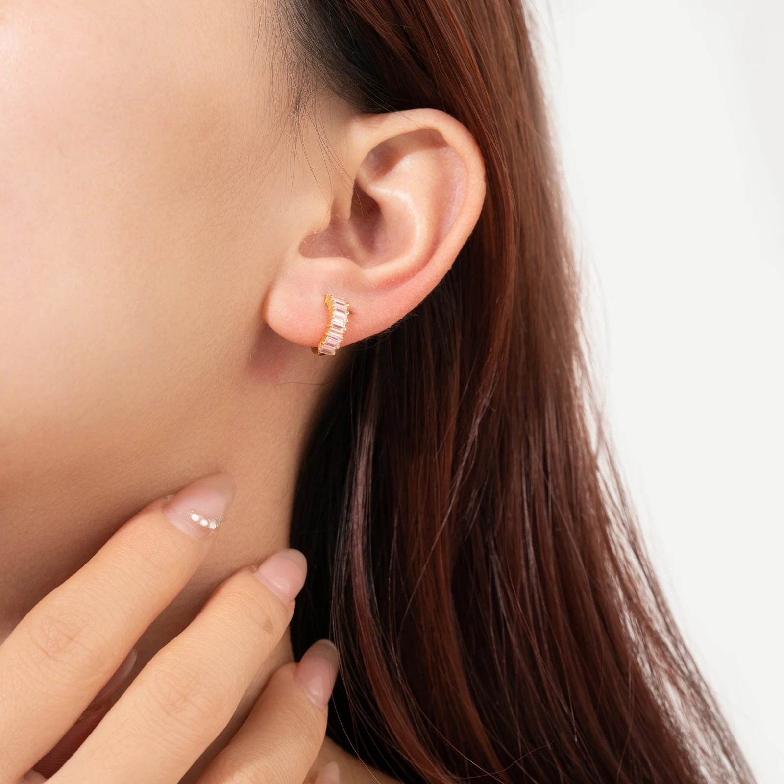 Clarity Crystal Huggie Hoop Earrings