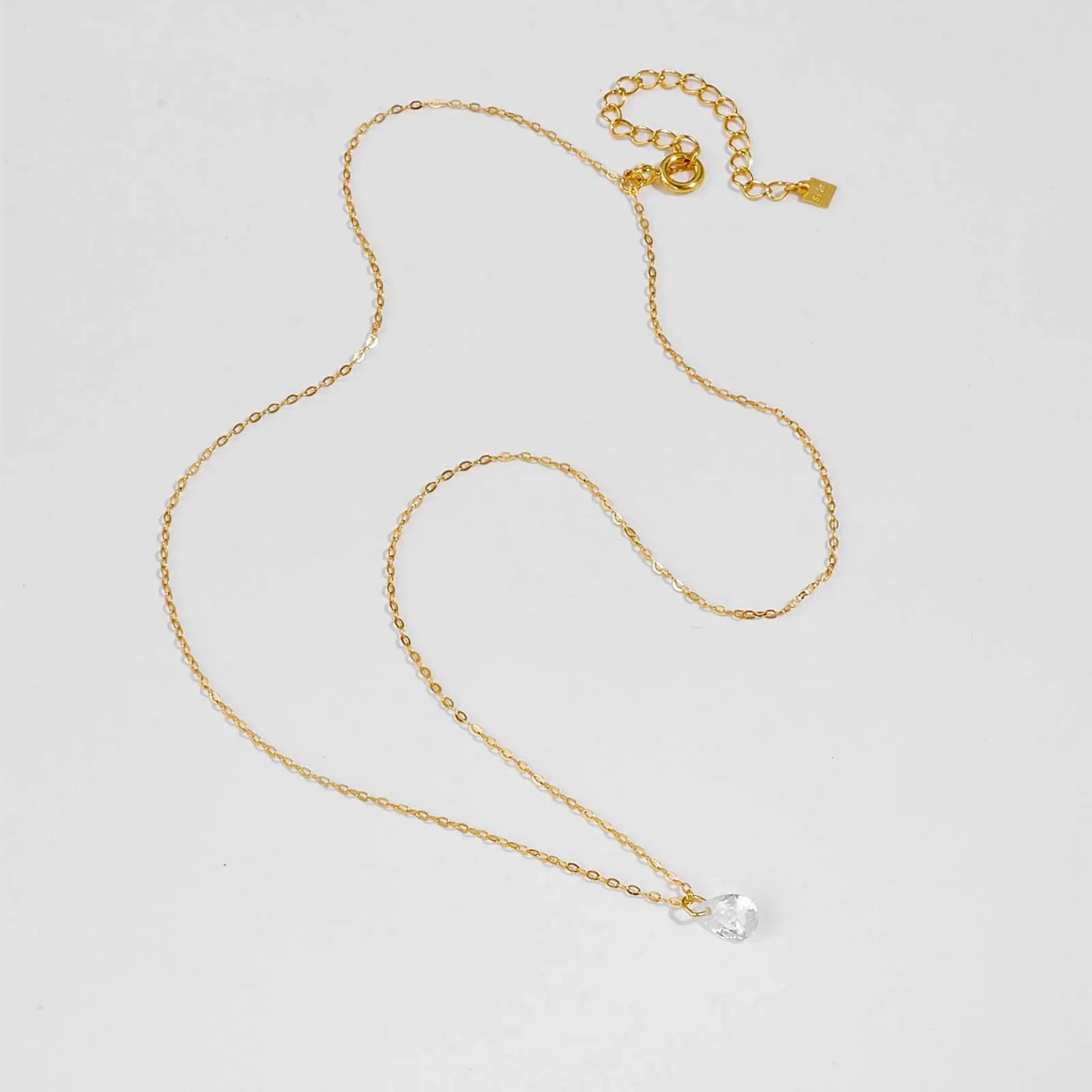 Floating Shiny Waterdrop Pendant Necklace