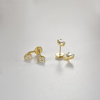 Two Water Drops Crystal Ear Jacket Earrings