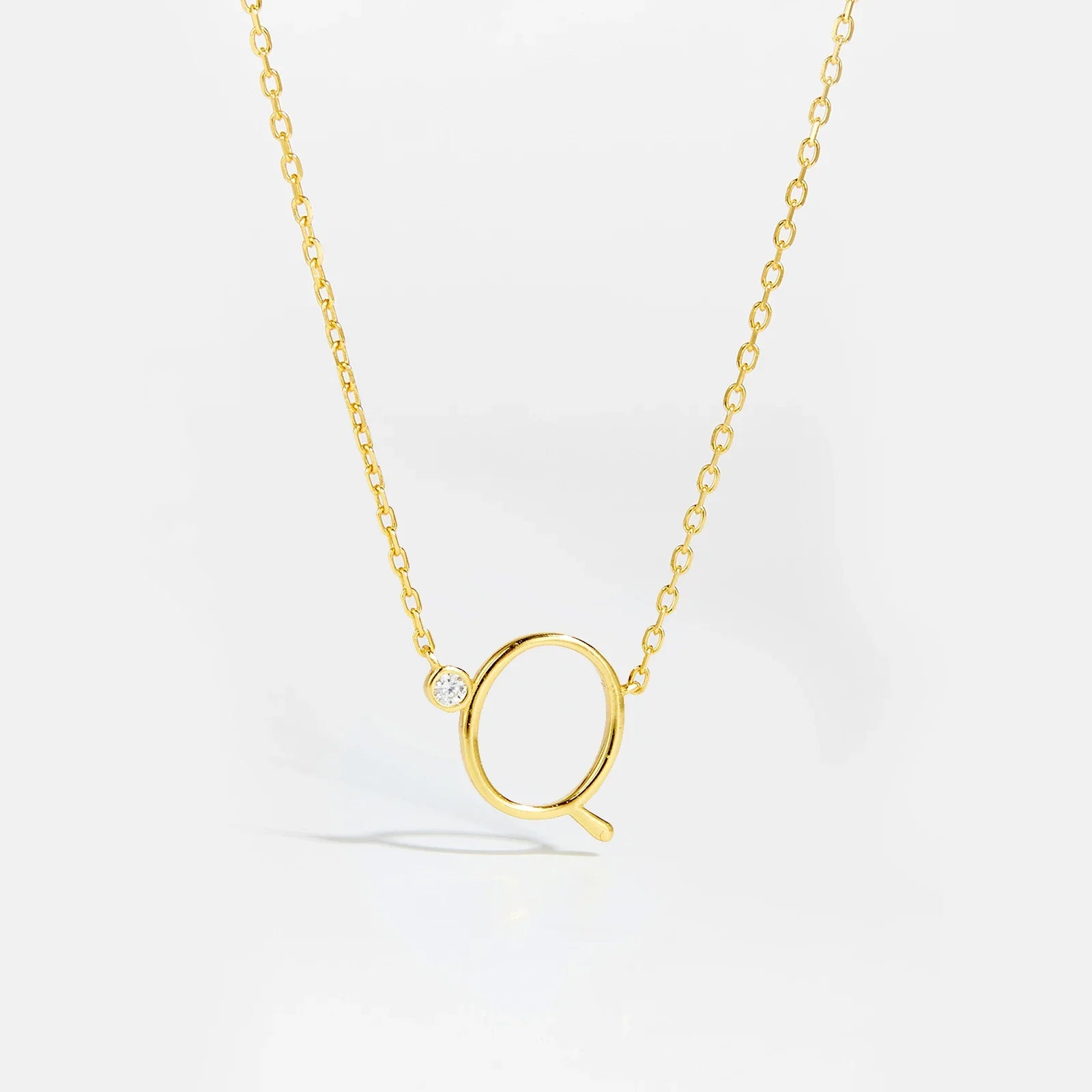 Initial Letter And Shiny Dot Necklace