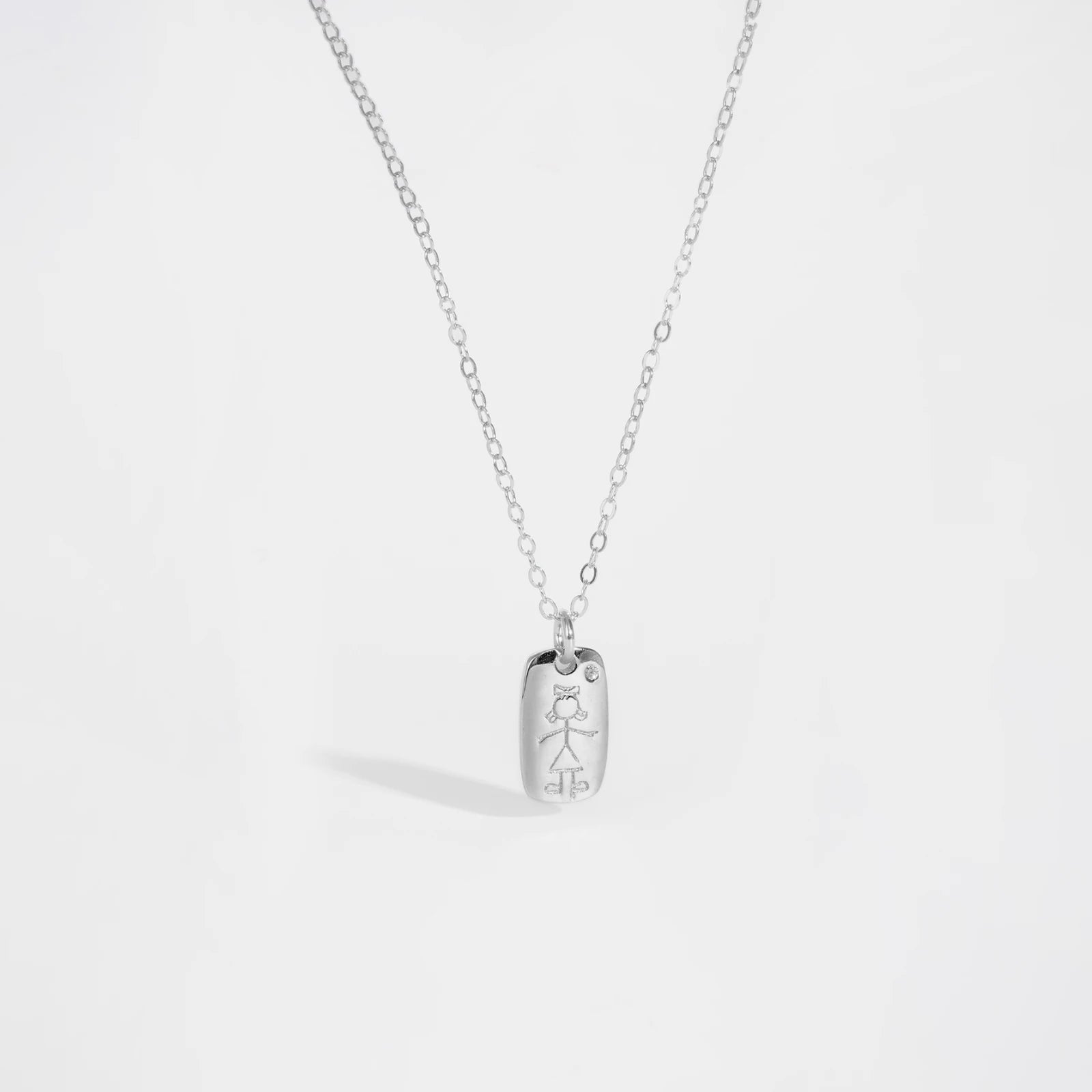 Motif Boy Girl Pendant Necklace