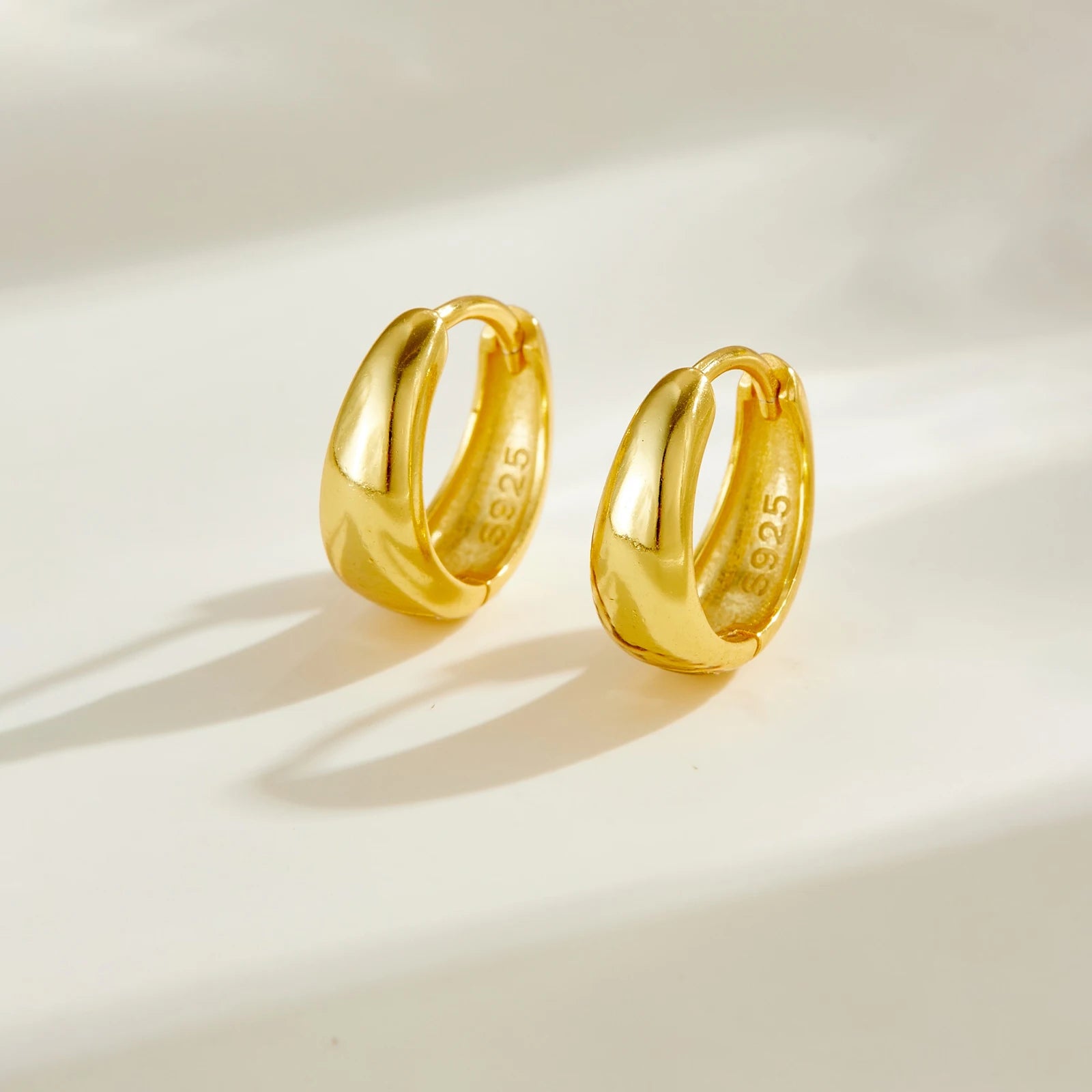 Anchor Huggie Hoop Earrings