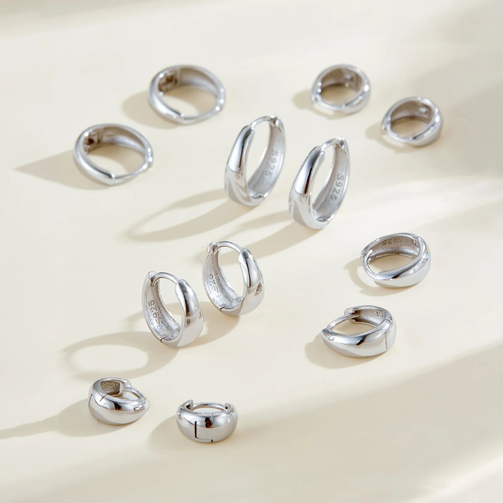 Anchor Huggie Hoop Earrings