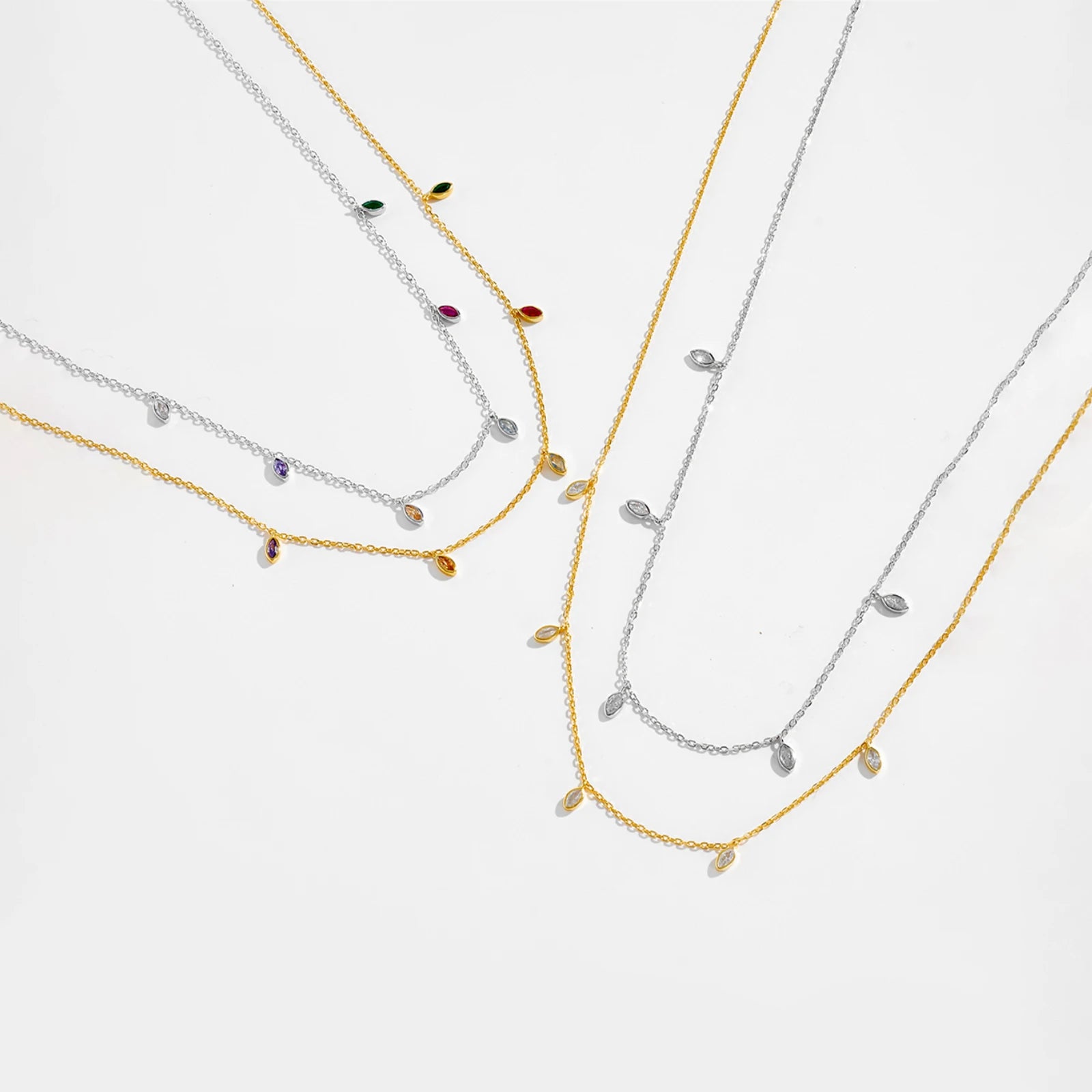 Oval Rain Station Necklace