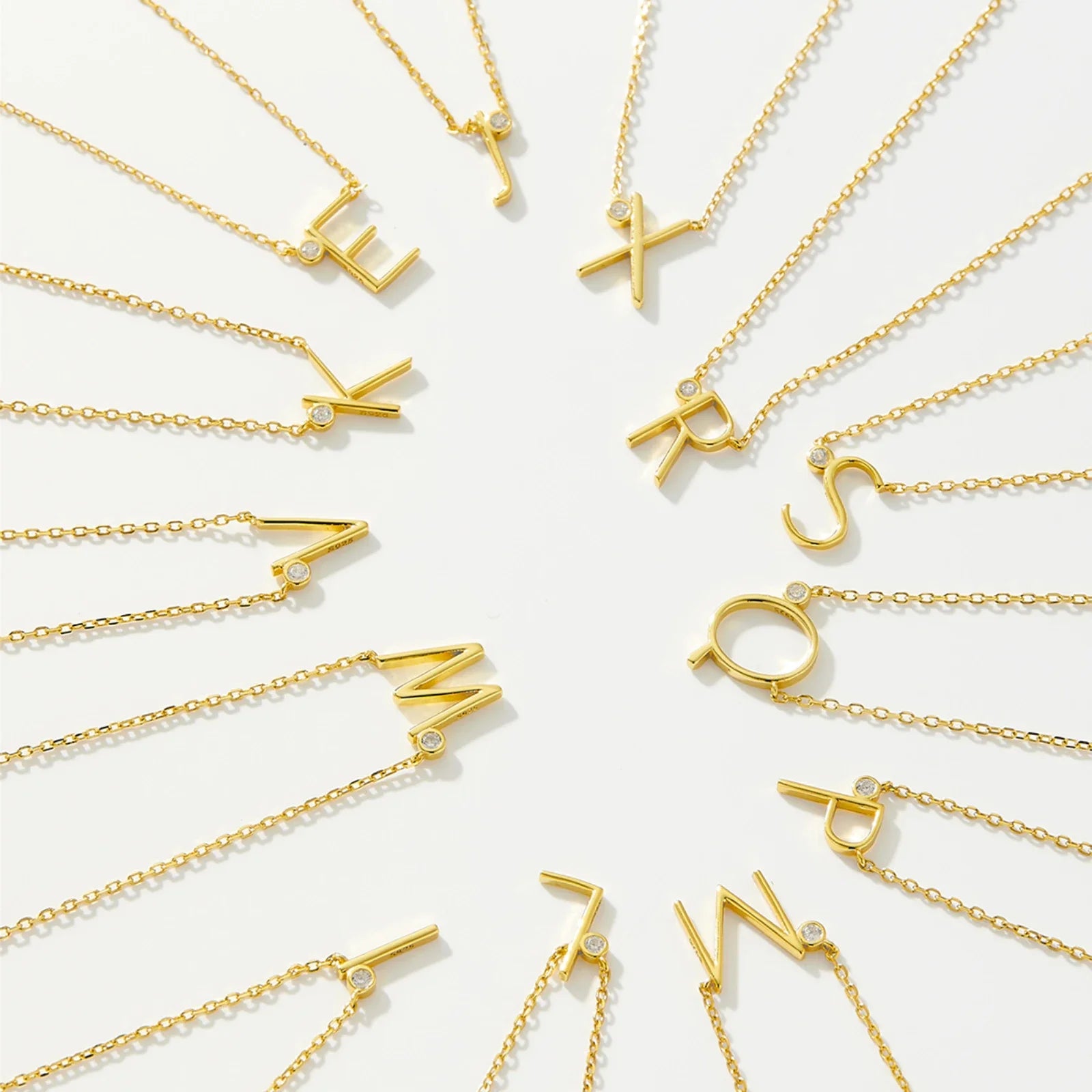 Initial Letter And Shiny Dot Necklace