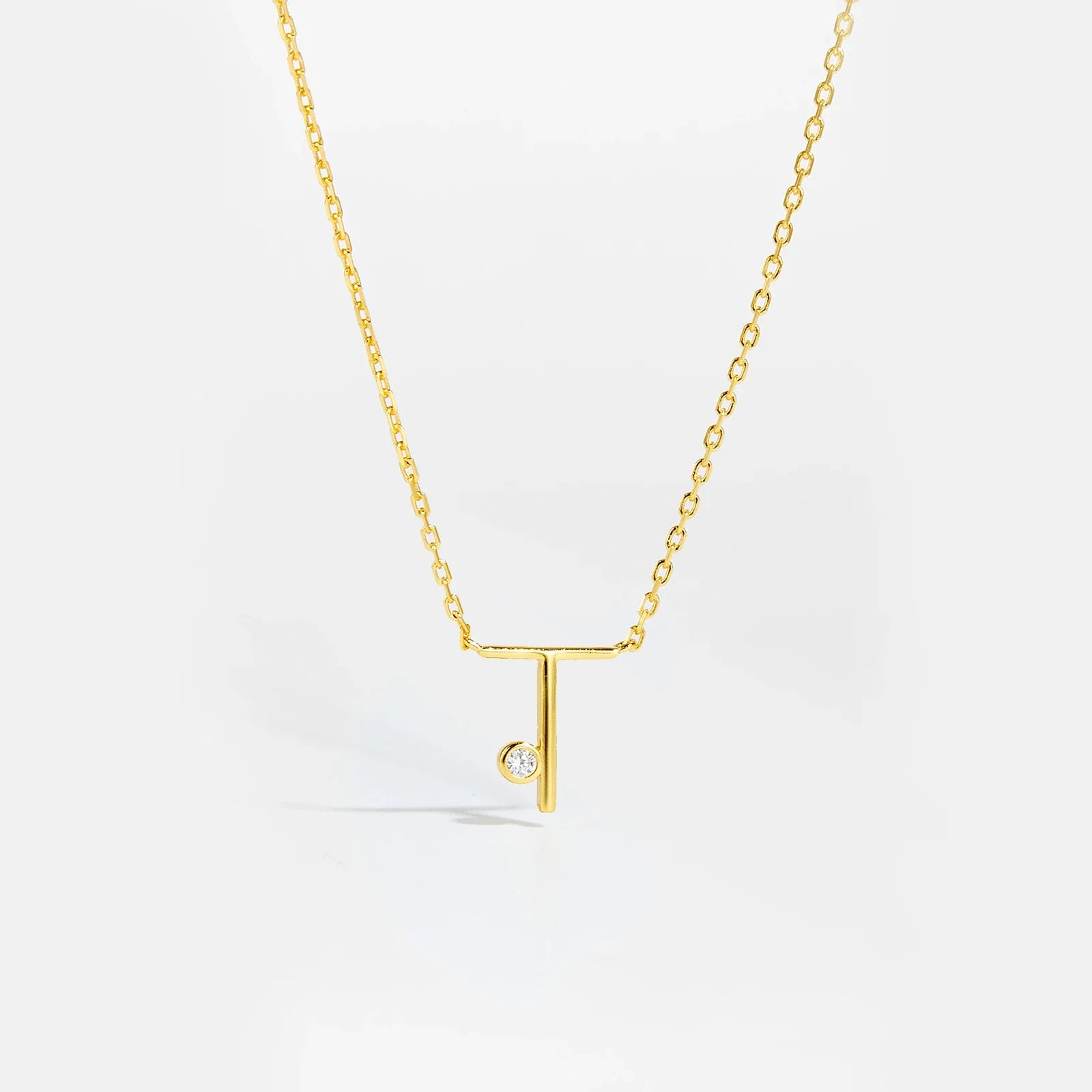 Initial Letter And Shiny Dot Necklace