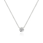 Solitaire 4mm Cubic Zirconia Pendant Necklace