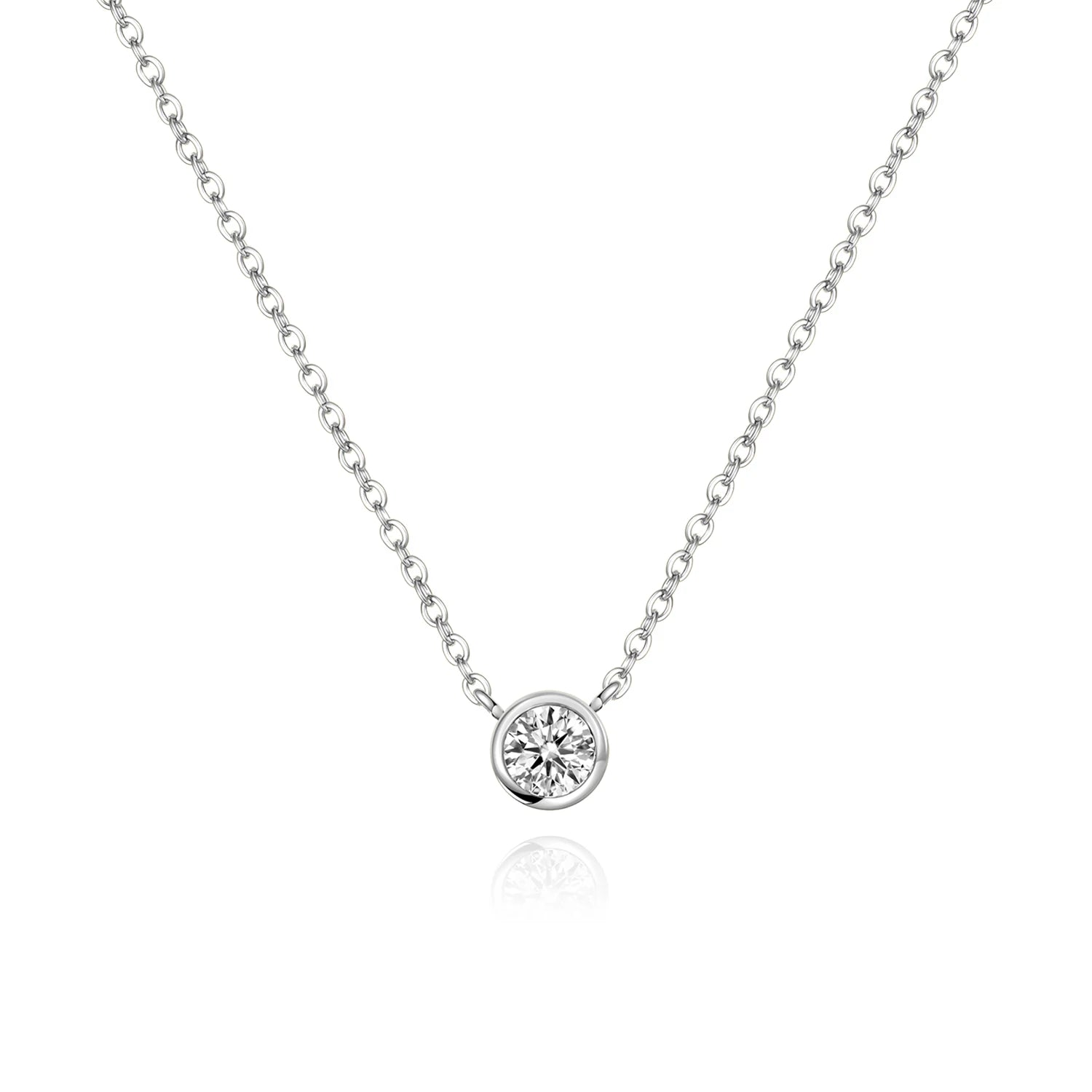 Solitaire 4mm Cubic Zirconia Pendant Necklace