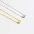 Solitaire 4mm Cubic Zirconia Pendant Necklace