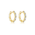 Geometric Crystal Huggie Hoop Earrings
