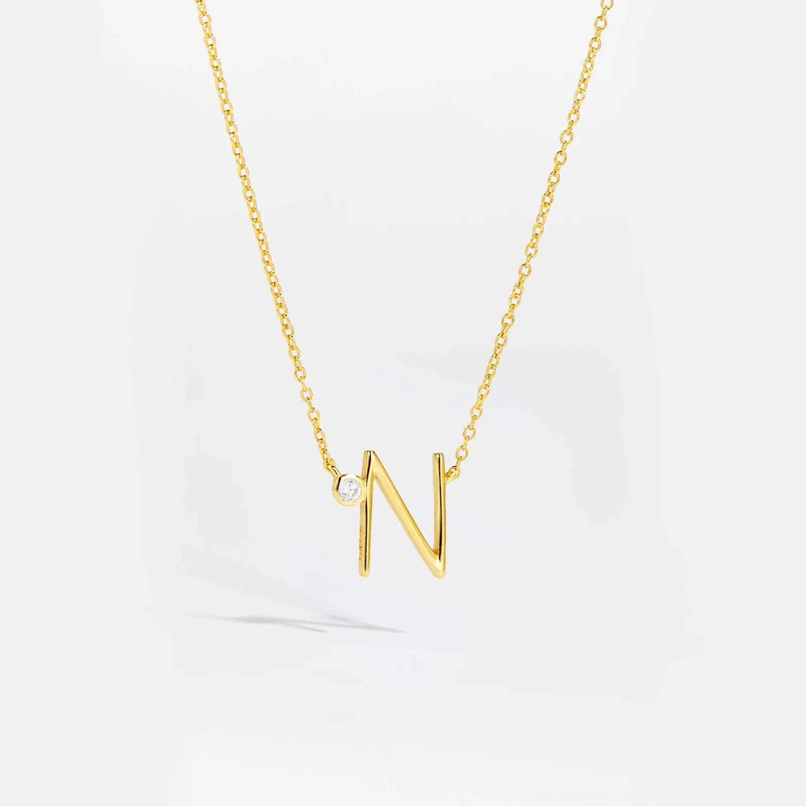 Initial Letter And Shiny Dot Necklace