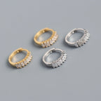 Square Crystal Huggie Hoop Earrings