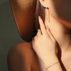 Geometric Crystal Long Drop Earrings