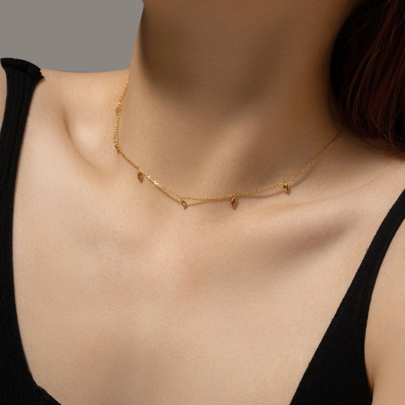 Oval Rain Station Necklace