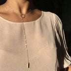 Cirlce & Bar Lariat Necklace