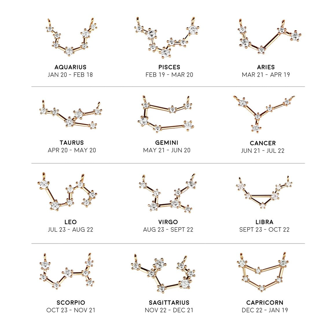 Constellation Zodiac Sign Necklace