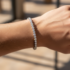 Man wearing Moissanite Bracelet - front view
