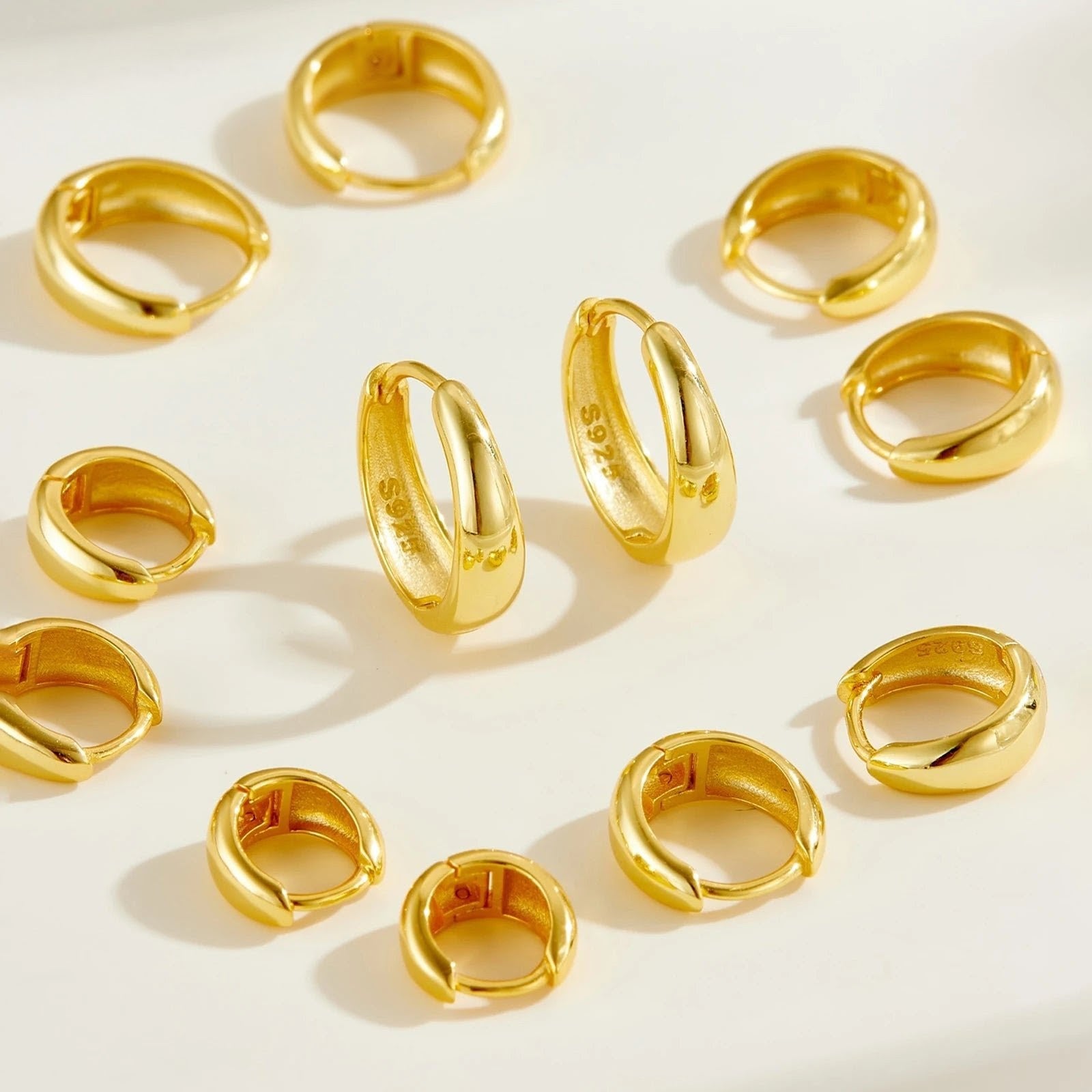 Anchor Huggie Hoop Earrings