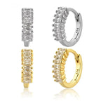 Square Crystal Huggie Hoop Earrings
