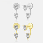 Two Water Drops Crystal Ear Jacket Earrings
