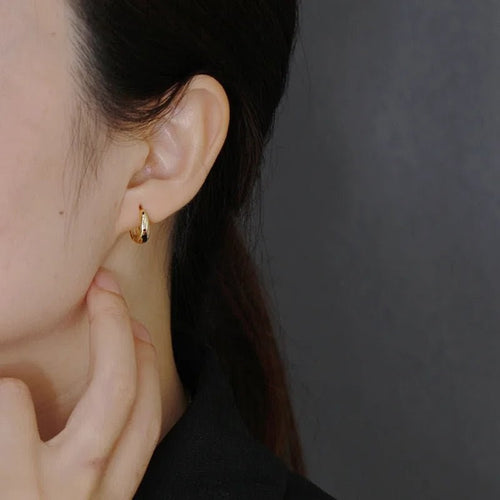 Anchor Huggie Hoop Earrings